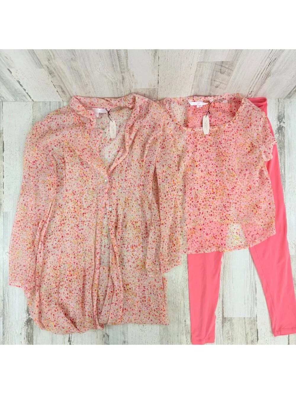 Vtg Victoria's Secret Lounge SET Pink Label Womens XS S Pants Top Robe NWT